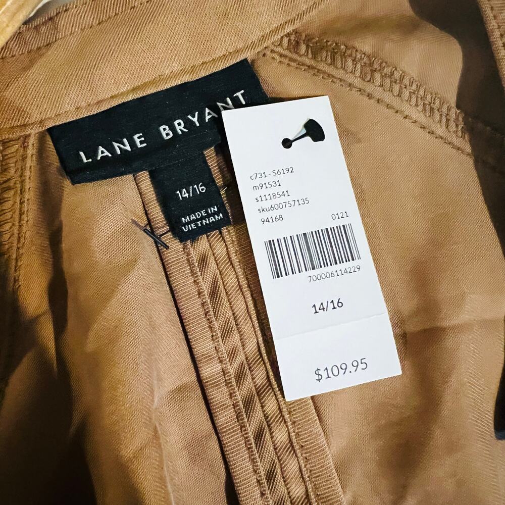 Lane Bryant Open Front Long Jacket Size 16 NWT Brown - Picture 6 of 8